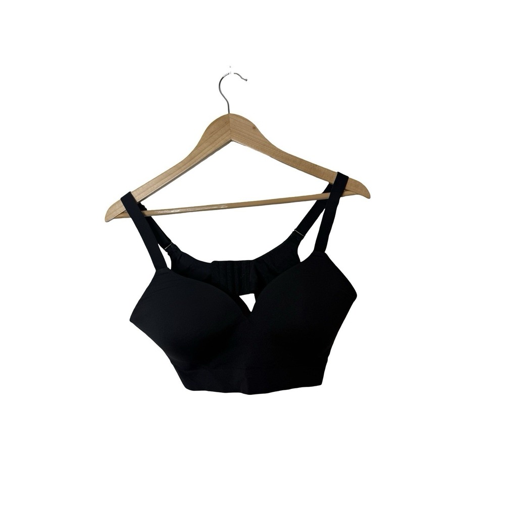 Truekind Daily Comfort Wirefree Shaper Bra Hook & Eye Black XL